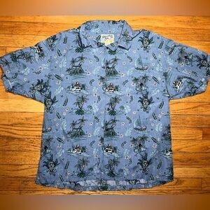 Vintage Big Dogs Hawaiian Shirt Mens Large